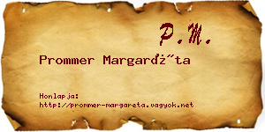 Prommer Margaréta névjegykártya